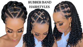 🔥2 QUICK amp EASY RUBBER BAND HAIRSTYLE ON NATURAL HAIR  TUTORIALS  Protective Style  Tupo1 [upl. by Waxman]