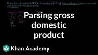 Parsing gross domestic product  GDP Measuring national income  Macroeconomics  Khan Academy [upl. by Adla]