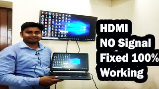 Fixed HDMI no signal 100 working Display Laptop to TV  Connect laptop with TV 100 working [upl. by Nosmirc911]