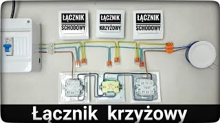 Jak podłączyć łączniki schodowe i krzyżowy w puszce  zrób to sam  DIY  instalacja 230V LED [upl. by Itisahc]