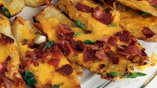 Potato Skins Recipe  Laura Vitale  Laura in the Kitchen Episode 280 [upl. by Ilowell]