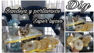 DIY COMO HACER BANDEJA Y PORTAVASOS CON RESINA [upl. by Korten]