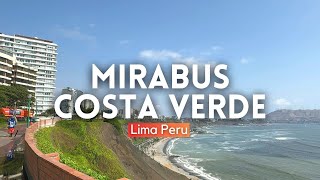 MIRABUS Costa Verde Panoramic BUS  Miraflores San Isidro Barranco Chorrillos  Driving Lima Peru 4K [upl. by Assili]