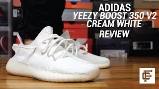 ADIDAS YEEZY BOOST 350 V2 CREAM REVIEW [upl. by Anaele]