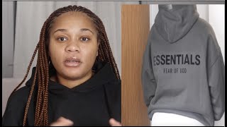 FEAR OF GOD ESSENTIALS HOODIE VIDEO HAUL  SIZING amp FIT [upl. by Eceined]