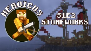 Minecraft Stoneworks Lets Play S1E2 Exploring for Resources [upl. by Breskin]