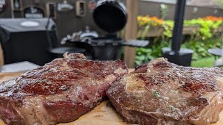 Beef Bone in Ribeye Steaks on the Kamado [upl. by Harlow796]