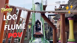 Log Flume Dive into Adventure at Fantasy Island Ingoldmells  POV Experience [upl. by Nwatna]