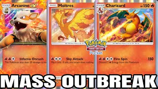 Fire Type Mass Outbreak Event Featuring Arcanine EX for Pokemon TCG Pocket [upl. by Acirrej]