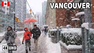 🇨🇦 【4K】❄️❄️❄️ EXTREME SNOWSTORM in Downtown Vancouver BC Canada 2024 [upl. by Princess421]