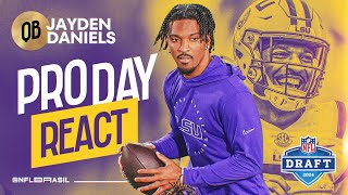 JAYDEN DANIELS QB de LSU  NFL DRAFT 2024  Pro Day  REACT  Scouting Report [upl. by Ogden]