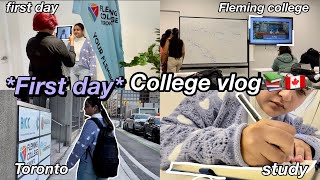 first day of college in canadaFleming College Torontocollege vlog [upl. by Eioj399]