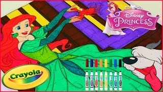 Princess ARIEL  Crayola GIANT COLOR BY NUMBER  Disney Princess Coloring Pages  Color With Me [upl. by Aynos]