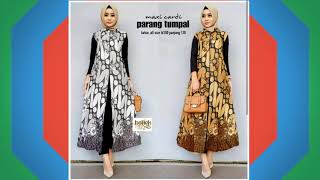 Trend Model Baju Batik Gamis Terbaru 2021 [upl. by Aynotal52]