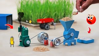 Tractor making wheat to fluor A to Z process science projectdiy tractor home made flour mill machin [upl. by Arabel]