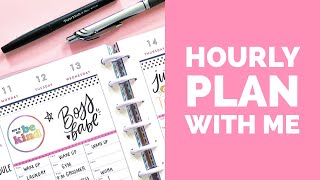 Hourly Plan With Me  Planning in an Hourly Classic Happy Planner to Increase Productivity [upl. by Maloney]