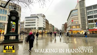 Walking in Hannover Germany  4K UHD  Walking Tour  Rainy Day  First Time in Hannover [upl. by Lamraj798]