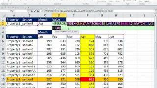 Excel Magic Trick 781 Three Way Lookup INDEX and MATCH and Concatenated Ranges amp Cells [upl. by Ailalue]