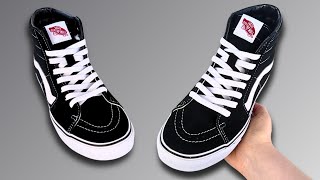 HOW TO LACE HIGH TOP VANS STANDARD WAY Sk8 Hi Lacing [upl. by Kleper]