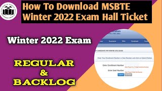 How To Download MSBTE Winter 2022 Exam Hall Ticket in Your MobileBacklog And RegularLearn Best [upl. by Evanthe]