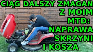 Ciąg dalszy napraw mojej quotwpadkiquot czyli traktorka MTD  naprawa Mostuskrzyni biegów oraz kosza [upl. by Aivilys]