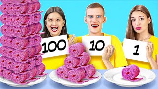 100 LAYERS FOOD CHALLENGE  Giant VS Tiny Food For 24 Hours by 123 GOLIVE [upl. by Araec958]