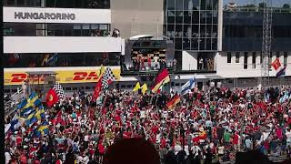 German and Italian natonal anthems being played at the 2017 Hungarian Grand Prix podium ceremony [upl. by Shig]