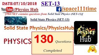 SET 13  Important solved problems on Condensed Matter Physics  Physics Hub [upl. by Zelde746]