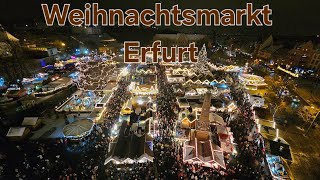 der schönste Weihnachtsmarkt Der Weihnachtsmarkt in der Domstadt Erfurt Winterwalk 4k UHD  2023 [upl. by Staffan79]