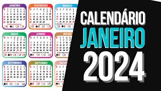 ➥ CALENDÁRIO JANEIRO 2024  DATA MÊS DE JANEIRO 2024 [upl. by Ralph]