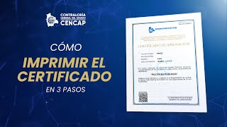 CENCAP  TUTORIAL IMPRESIÓN DE CERTIFICADO  2023 actualizado [upl. by Tita984]