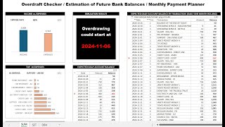 Overview Overdraft Checker  Estimation of Future Bank Balances  Monthly Payment Planner [upl. by Raddie]