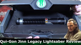 Star Wars Galaxys Edge QuiGon Jinn Legacy Lightsaber Review [upl. by Nomal]