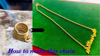 How gold nameplate chain is made  gold chain making  how to make wholesale gold chain [upl. by Zetniuq596]