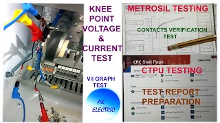 METROSIL TEST CTPU TEST CURRENT TRANSFORMER PROTECTION UNIT KNEE POINT VOLTAGE amp CURRENT TEST [upl. by Ariaj]