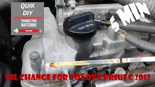 Oil Change Toyota Prius C 2013 and Reset Oil Life do it quick do it right 🤓 [upl. by Zoha]