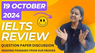 19 OCTOBER 2024 IELTS EXAM REVIEW QUESTION PAPER DISCUSSION 19oct2024ieltsexam [upl. by Ocsicnarf]