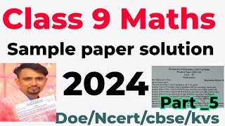 class 9 doe maths practice paper solution 2024 annual exam math paper class 9th 2024 February  e [upl. by Ennybor]