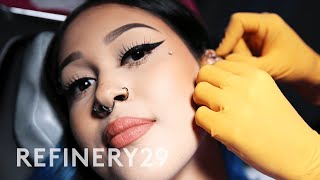 Getting My 20th Piercing A Daith Piercing  Macro Beauty  Refinery29 [upl. by Jacqueline]