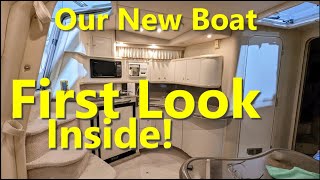 First Look Inside Our New To Us Sea Ray 370 Sundancer [upl. by Arehsat]