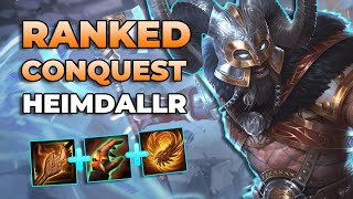 HEIMDALLR ADC  EL DAÑO QUE TIENE ESTE DIOS 😱 SMITE MASTER RANKED CONQUEST SEASON 11 [upl. by Pine895]