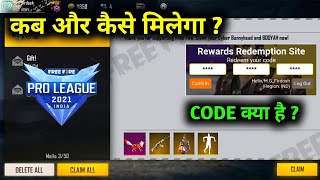 REDEEM CODE 😱FREE FIRE PRO LEAGUE FREE FIRE ESPORTS INDIA [upl. by Nhepets]