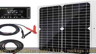 Topsolar Solar Panel Kit 20W 12V Monocrystalline with 10A Solar Charge Controller  Extension Cable [upl. by Ydospahr168]