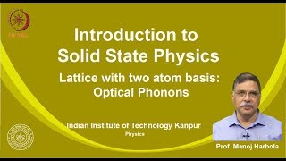 noc19ph02 Lecture 48Lattice with two atom basis Optical Phonons [upl. by Mongeau193]