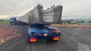 A77 Maybole Bypass Bridge Beams Delivery [upl. by Ayetal54]