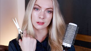 ASMR Relaxing Haircut and Style  Clippers and Blow Dry Realistic Layered Sounds [upl. by Tewfik]