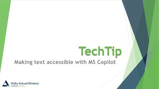 TechTip Tuesday Nov 12 MS Copilot Making Text Accessible [upl. by Auric]