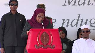 HOTUBA YA RAIS SAMIA WAKATI WA KUAGA MWILI WA HAYATI ALHAJ MWINYI UWANJA WA AMANI ZANZIBAR [upl. by Abel]