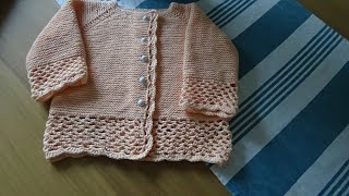 VESTE FILLE au tricot et crochet [upl. by Runck205]