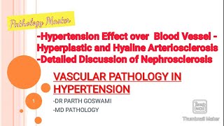 Vascular Pathology in Hypertension  With Detailed discussion of Nephrosclerosis [upl. by Sirronal555]